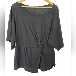 Lush Black Twist Front Blouse Size Large
